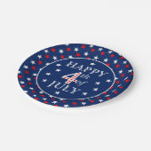 Blauwe rode witte sterren papieren bordje (Gekanteld)