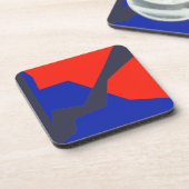 Blauwe rode witte vlag bier onderzetter (Linkerzijde)
