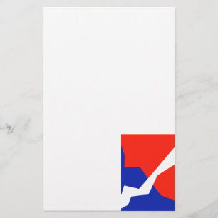 Blauwe rode witte vlag briefpapier