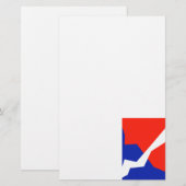 Blauwe rode witte vlag briefpapier (Voorkant / Achterkant)
