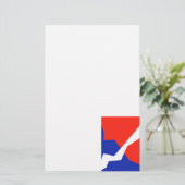 Blauwe rode witte vlag briefpapier (Staand voorkant)