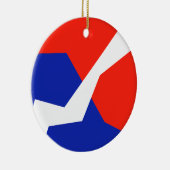 Blauwe rode witte vlag keramisch ornament (Rechts)