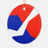 Blauwe rode witte vlag keramisch ornament (Links)