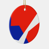 Blauwe rode witte vlag keramisch ornament (Rechts)