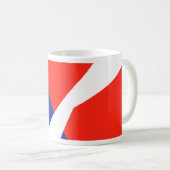 Blauwe rode witte vlag koffiemok (Voorkant rechts)