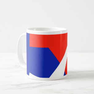 Blauwe rode witte vlag koffiemok