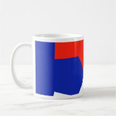 Blauwe rode witte vlag koffiemok (Links)
