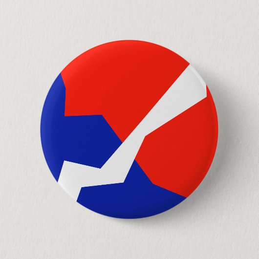 Blauwe rode witte vlag ronde button 5,7 cm (Voorkant)