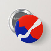 Blauwe rode witte vlag ronde button 5,7 cm (Voorkant /achterkant)