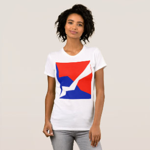 Blauwe rode witte vlag t-shirt