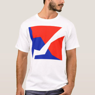 Blauwe rode witte vlag t-shirt
