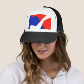 Blauwe rode witte vlag trucker pet (In situ)