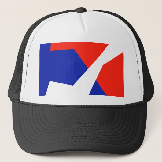Blauwe rode witte vlag trucker pet (Voorkant)