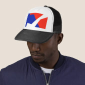 Blauwe rode witte vlag trucker pet (In situ)