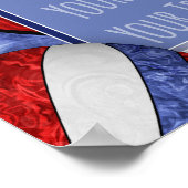 blauwe rode witvolleybalplofoto poster (Hoek)