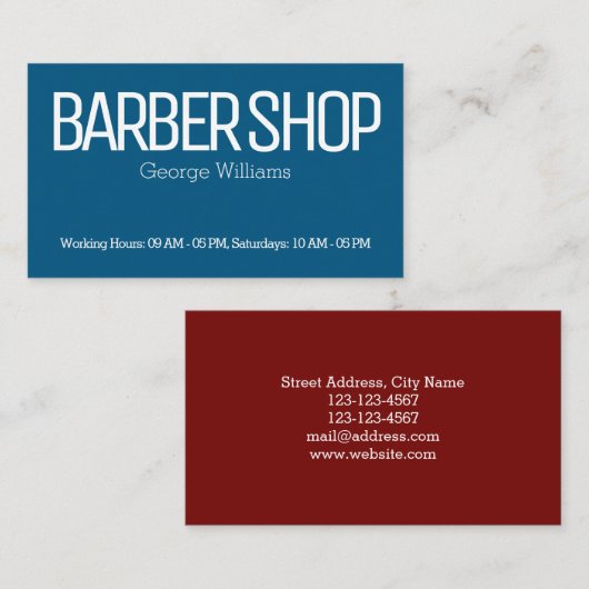 Blauwe rode zijden moderne visitekaartje (Voorkant / Achterkant)