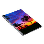 Blauwe Rode Zonnezon Exotische Hawaiian Beach Palm Notitieboek (Rechterzijde)