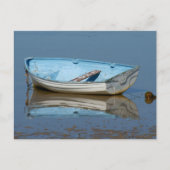 Blauwe roeiboot briefkaart (Voorkant)