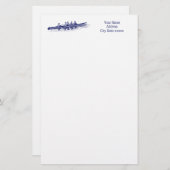 Blauwe roerroeiers, team voor watersport briefpapier (Voorkant / Achterkant)