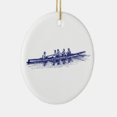 Blauwe roerroeiers, team voor watersport keramisch ornament (Rechts)