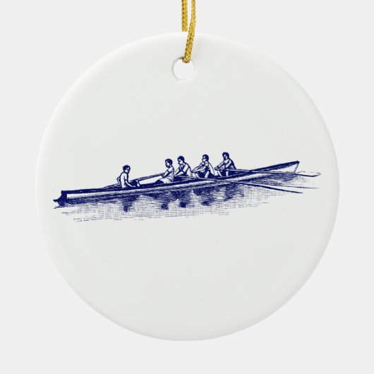 Blauwe roerroeiers, team voor watersport keramisch ornament (Voorkant)