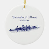 Blauwe roerroeiers, team voor watersport keramisch ornament (Voorkant)