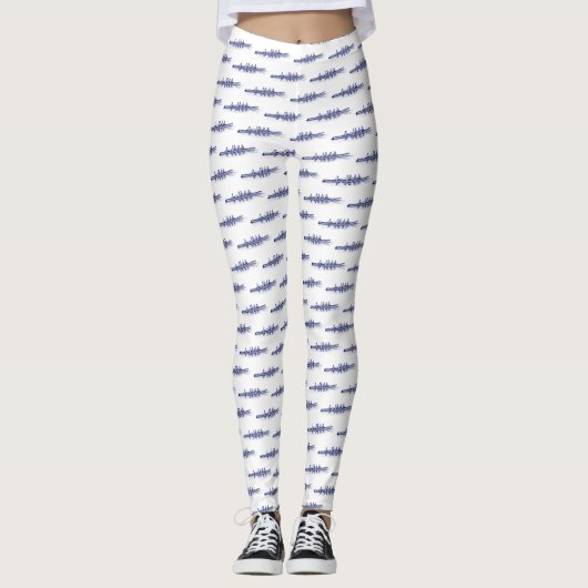 Blauwe roerroeiers, team voor watersport leggings (Voorkant)