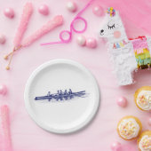 Blauwe roerroeiers, team voor watersport papieren bordje (Feest)