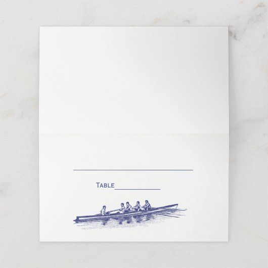 Blauwe roerroeiers, team voor watersport plaatskaartje (Buitenkant ongevouwen)