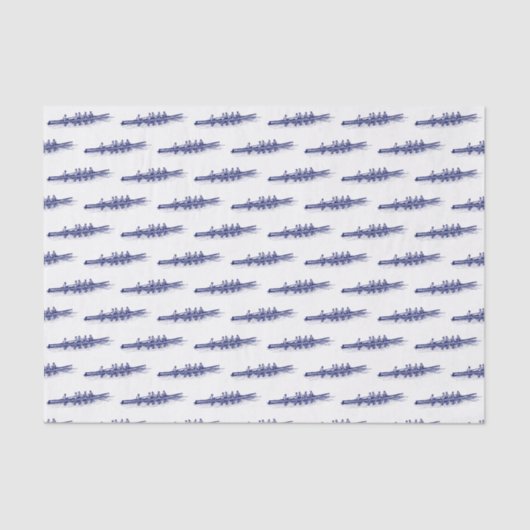 Blauwe roerroeiers, team voor watersport tissuepapier (Voorkant)