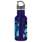 Blauwe roest en gouden inkepverf waterfles  (Achterkant)