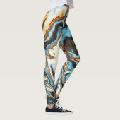 Blauwe Roest Marmer Stroom Leggings (Rechts)