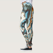 Blauwe Roest Marmer Stroom Leggings (Links)
