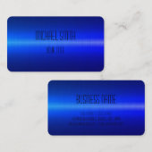 Blauwe roestvrij stalen metalen blik #2 visitekaartje (Voorkant / Achterkant)