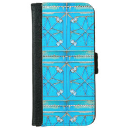 Blauwe roestvrije  stalen deur iPhone 5 portefeuille hoesje