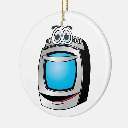 Blauwe roestvrijstalen kachel Cartoon Keramisch Ornament (Links)