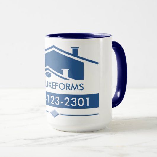 Blauwe rog mok (Voorkant rechts)