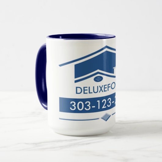 Blauwe rog mok (Voorkant links)