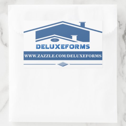 Blauwe rog rechthoekige sticker (Tas)