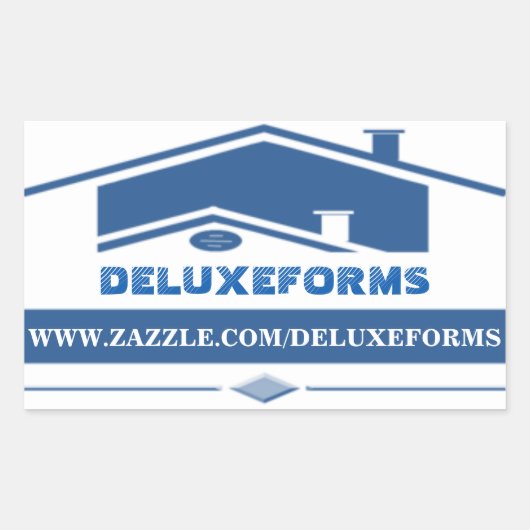 Blauwe rog rechthoekige sticker (Voorkant)