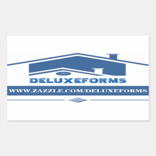 Blauwe rog rechthoekige sticker