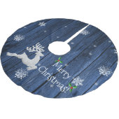 Blauwe rok van de kerstboomrendierfeestdag kerstboom rok (Gekanteld)