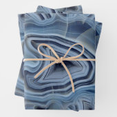 Blauwe rokerige agaat geode inpakpapier vel (In situ)