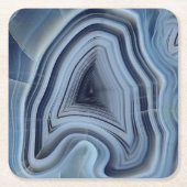 Blauwe rokerige agaat geode kartonnen onderzetters (Voorkant)