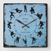 Blauwe rol met Time Skater Slaapkamer Klok (Voorkant)