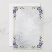 Blauwe Romantische Bloemen Huwelijksuitnodiging Kaart (Achterkant)