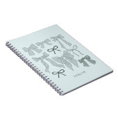 Blauwe romantische bogen notitieboek (Rechterzijde)