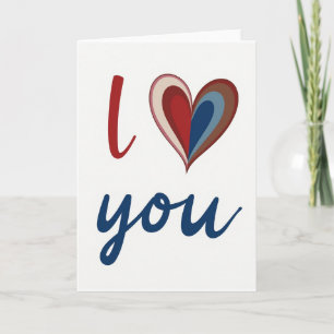 Blauwe Romantische Ik Hou Van Jou Kaart