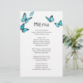 Blauwe romantische vlinders. Menu Whimsical (Staand voorkant)
