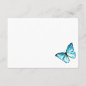 Blauwe romantische waterverf vlinders Hartelijk da Informatiekaartje (Achterkant)